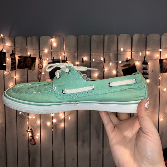 teal sperrys